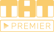 Первый логотип "ТНТ Premier" — моно золотого цвета