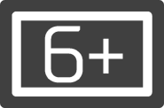 Возрастный знак 6+ (РЕН ТВ, 2017).png (9 КБ) Знак возрастного ограничения «6+» с 18 августа 2017 года до 2018