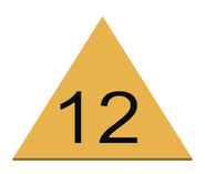Число 12 в оранжевом треугольнике — знак возрастного ограничения для телезрителей от 12 лет в 2005-2011 годах