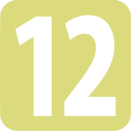 Число 12 в жёлтом квадрате — знак возрастного ограничения для телезрителей от 12 лет с 2011 года по настоящее время