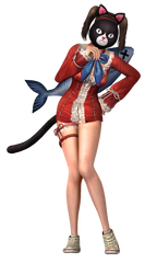 安娜配戴全套貓咪服裝