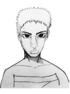 A sketch of an 18 year old Harnuphis with short hair during her time the Thunderbolt 12 Legion in The Album Booklet: 20s A Difficult Age, drawn by Marcus Orelias.