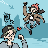 Itsuki and Honoka dancing in New York City