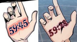 The timers looking bloodier in the anime.
