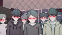Brainwashed Shibuyans don the O-Pins.