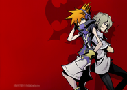 Joshua and Neku on the inside cover page of the Final Remix artbook