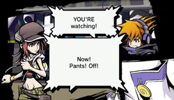 The game's infamous pants scene.