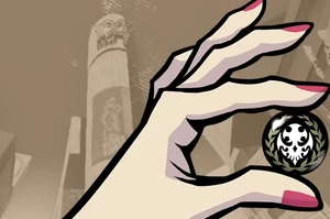 Kanon taking the reward pin.