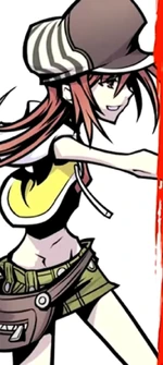 Shiki smiles as she says goodbye in the game.