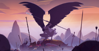 A valkyrie claims a body for Valhalla