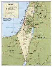 Israel map circa 1988