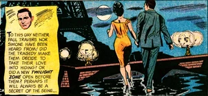 Paul Travers and Simone walking away together