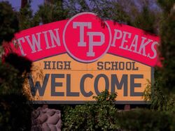 Twin Peaks High School welcome sign