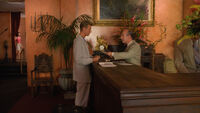 Jeffries at hotel desk