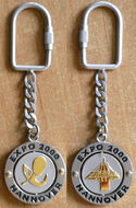 Set of gold/silver keychains