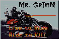 Mr. Grimm poster from the Arena Duel level.