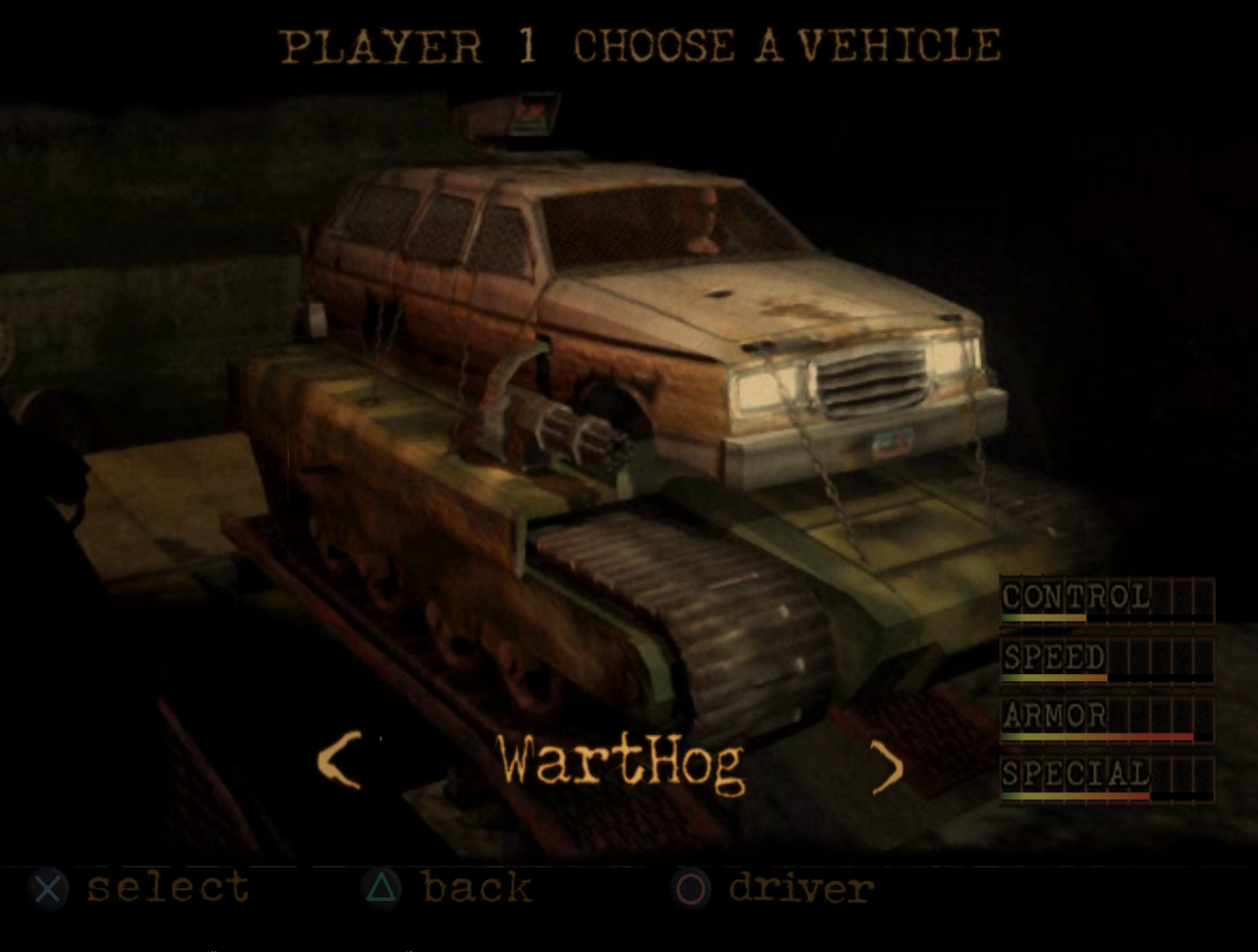 Warthog (Twisted Metal 2), Twisted Metal Vehicles