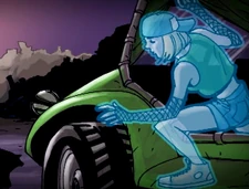 Krista exiting Grasshopper.