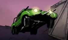 Grasshopper leaping in the ending.