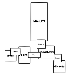 Layout of the entire map in the latest build. Made by checking the coordinates from the debug menu.