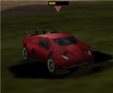 Damaged model of the PSP version of Crimson Fury, resembling the one from the PS2 version.