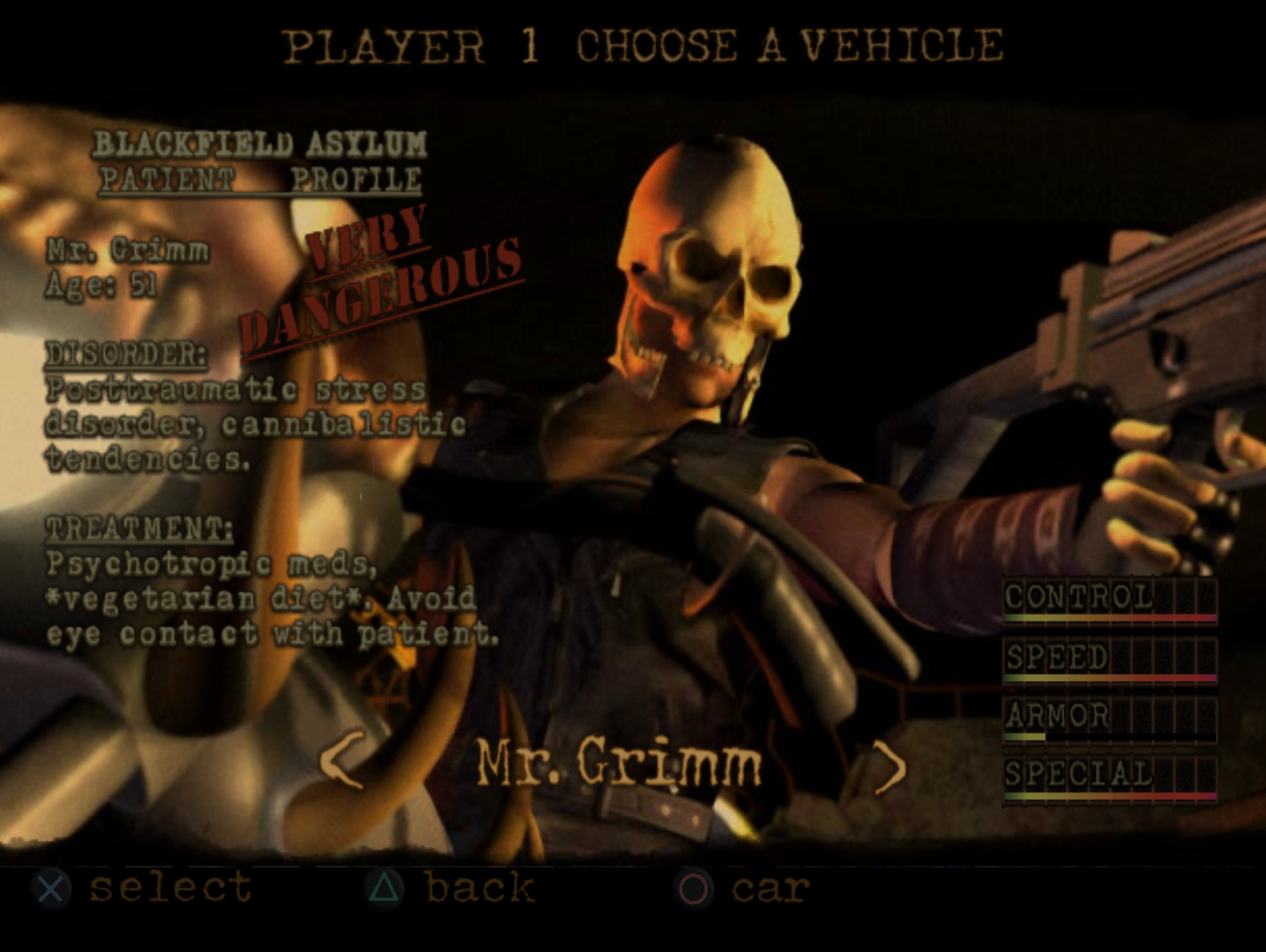 Twisted Metal Black characters, ranked by how many deaths it took me to  beat the game with. : r/TwistedMetal