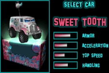 Sweet Tooth in the car selection screen.