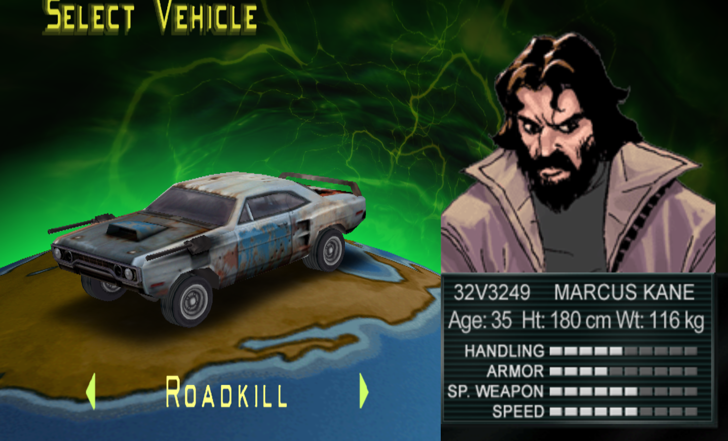Roadkill (Twisted Metal 2), Twisted Metal Vehicles