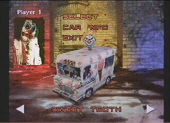 video game with clown ice cream truck