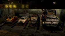 Shadow in an early version of the garage that shows the unlockable cars.