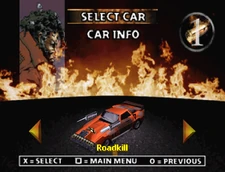 Roadkill in the car selection screen.