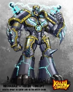 Mecha-Baz Colossal Kaiju Combat concept art.