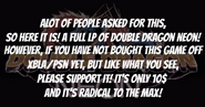 Double Dragon Neon Intro Text