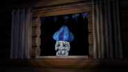 The Blue Shroomion seen peaking out from the Left Window. ‎