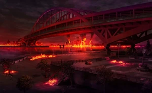 Burning Fuyuki Bridge