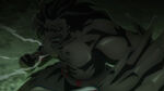 Manifestación de la Class Card de Berserker, como Servant Sombra en el anime.