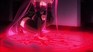 Medusa activating a Blood Fort Andromeda Magic Circle.