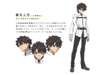 Lay-duceWP's character sheet of Ritsuka Fujimaru in Fate/Grand Order: First Order, illustrated by Keisuke Goto.