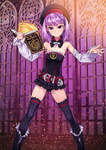 Caster Stage 2 in Fate/Grand Order, illustrated by MatsuRyuu.