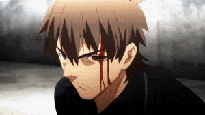 Kirei parrying Kiritsugu's strikes