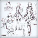 A-1 PicturesWP' Character Sheet of Lancer in Fate/Grand Order, illustrated by Mieko Hosoi.