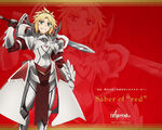 A-1 PicturesWP wallpaper illustration of Saber of Red in Fate/Apocrypha, illustrated by Yū‏‎kei Yamada.