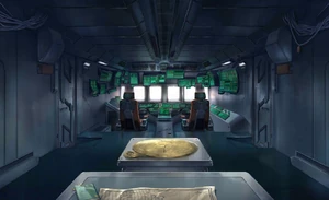 Seen in the foreground, the Paper Moon inside the Shadow Border.