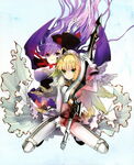 Imagen oficial de BB y Saber en Fate/Extra CCC, ilustrado por Arco Wada.