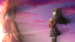 Archer asks Rin to take care of Shirou in the Fate/stay night: Unlimited Blade Works movie.