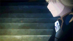 Saber evading Tsubame Gaeshi and defeating Assassin.