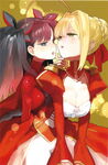 Saber and Rin Tohsaka in Fate/EXTRA Visual Fanbook, illustrated by Arco Wada.
