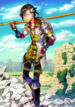Primera ascensión de Mandricardo en Fate/Grand Order, ilustrado por Ginka.