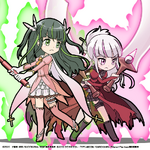 Mai and Yui in BOFURI: I Don't Want to Get Hurt, so I'll Max Out My Defense. ~LINEWARS!~ x Fate/kaleid liner PRISMA☆ILLYA: Prisma☆Phantasm collaboration.