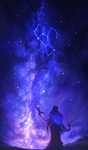 Cazador de las Estrellas (星の狩人, Hoshi no Karyūdo?) en Fate/Grand Order, ilustrado por moryo.